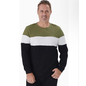NEW PATPAT Men Long Sleeve Olive Color block Family Matching L $40